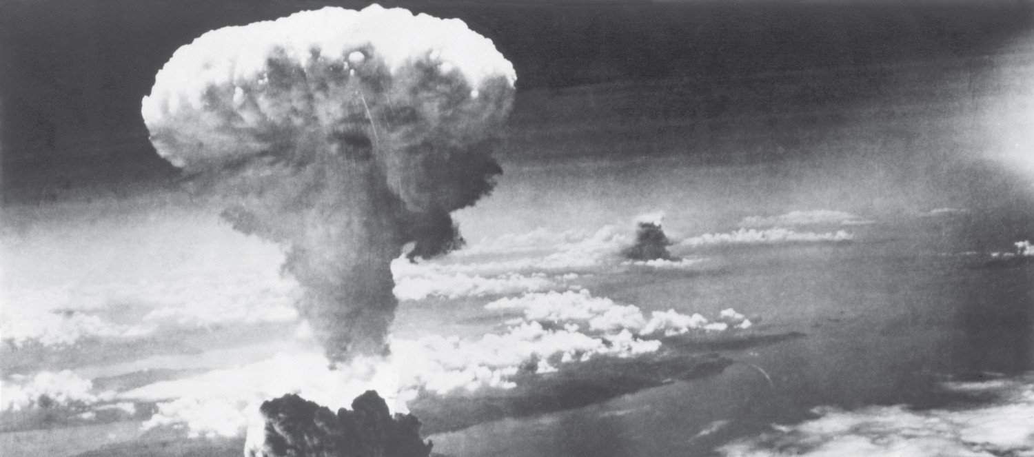 Mushroom cloud from the nuclear bomb dropped on Nagasaki